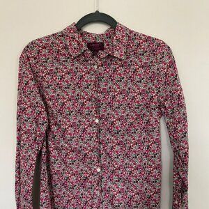 Liberty Art Fabrics for J. Crew Top Womens Size 00 Blouse Button Down Collared